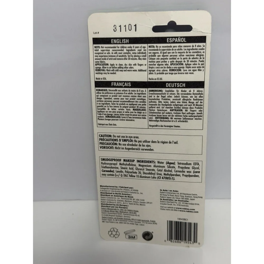 Rubie's Smudge Proof Cream Makeup, 0.7oz H-1